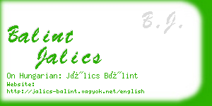 balint jalics business card